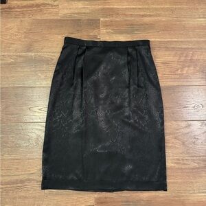 Elegant Black Snake Print Kasper for ASL Women's Skirt